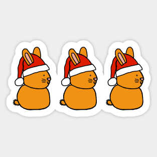 Trio of Christmas Santa Bunnies Sticker